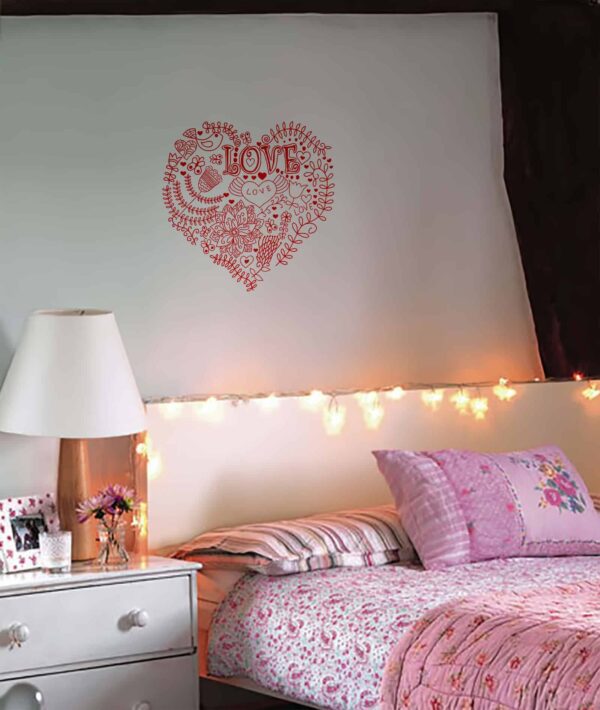 Love Heart Doodle Bedroom sticker