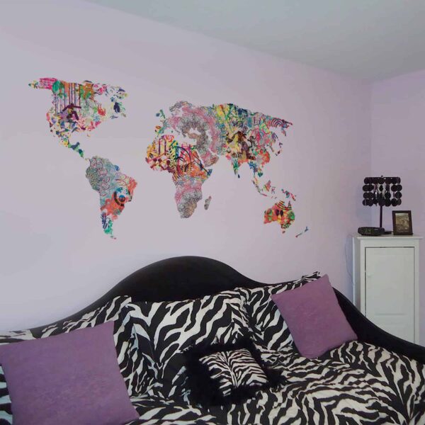 Graffiti World Map Living room decal