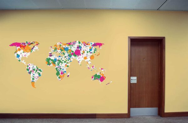 Graffiti World Map Universal room sticker