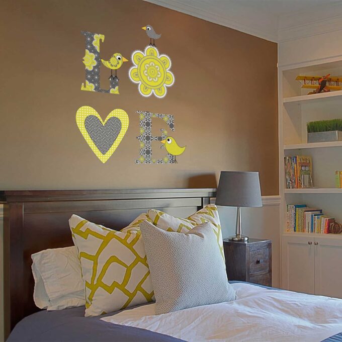 Sweet Love Word Yellow Bedroom decal