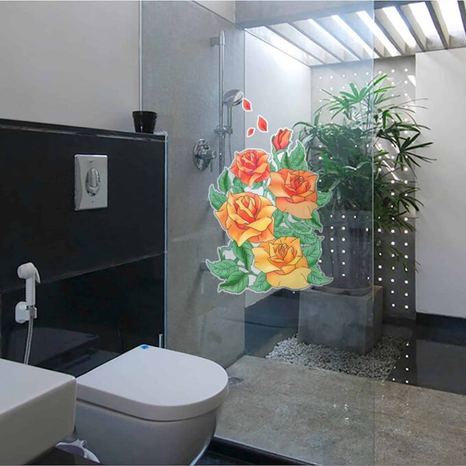 Coloured Roses Bathroom sticker