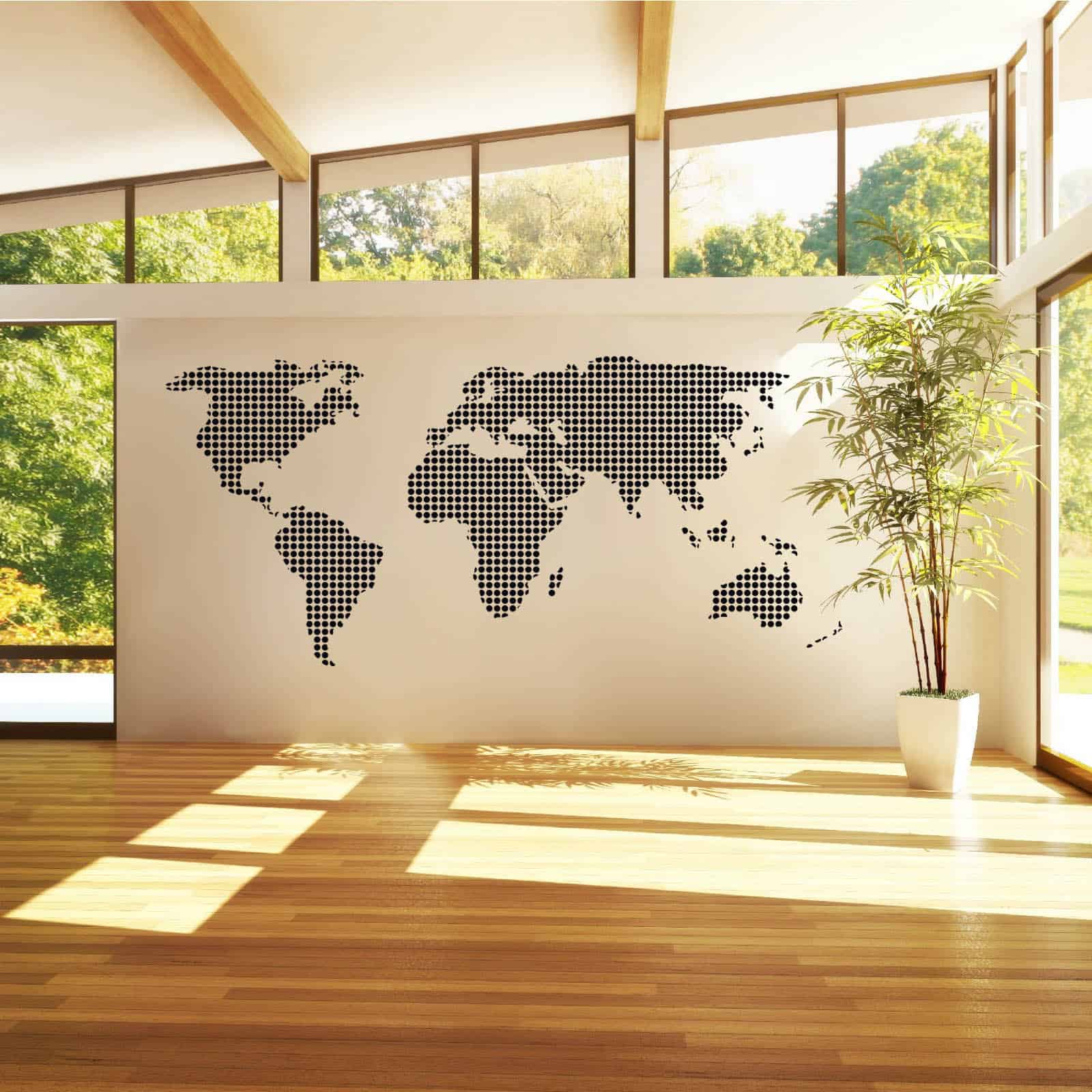 Dotted Silhouette Map Decal Wall Sticker