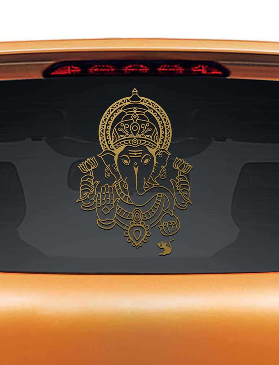 Ganesha Face Car Rear Glass Sticker