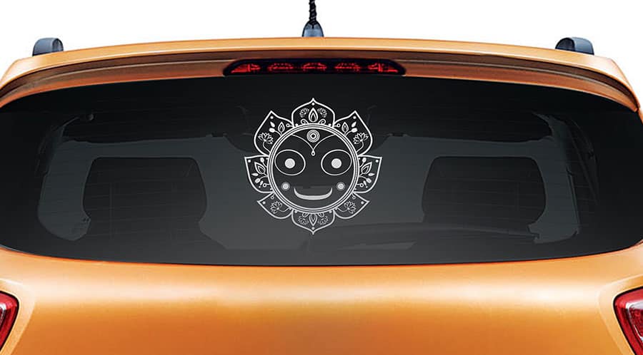 Lord Jagannath Car Rear Glass Sticker