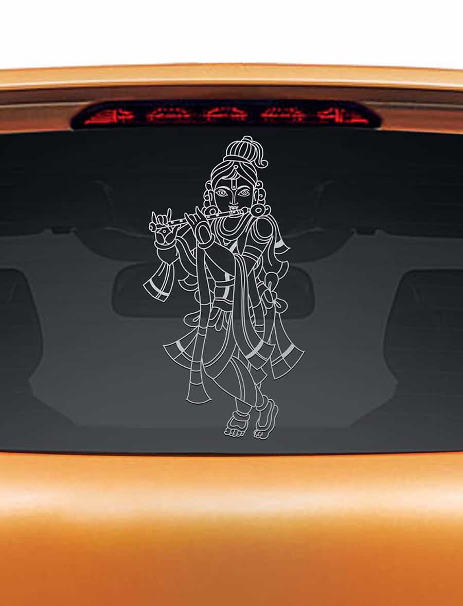 Elegant Krishna Car Rear Glass Sticker