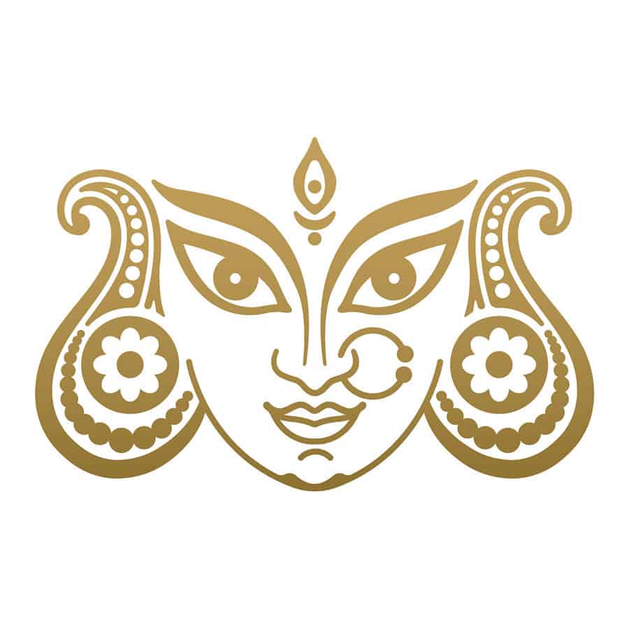 Durga Devi Face Car Rear Glass Sticker