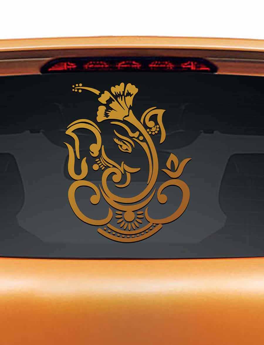 Dasavala Ganesha Car Rear Glass Sticker