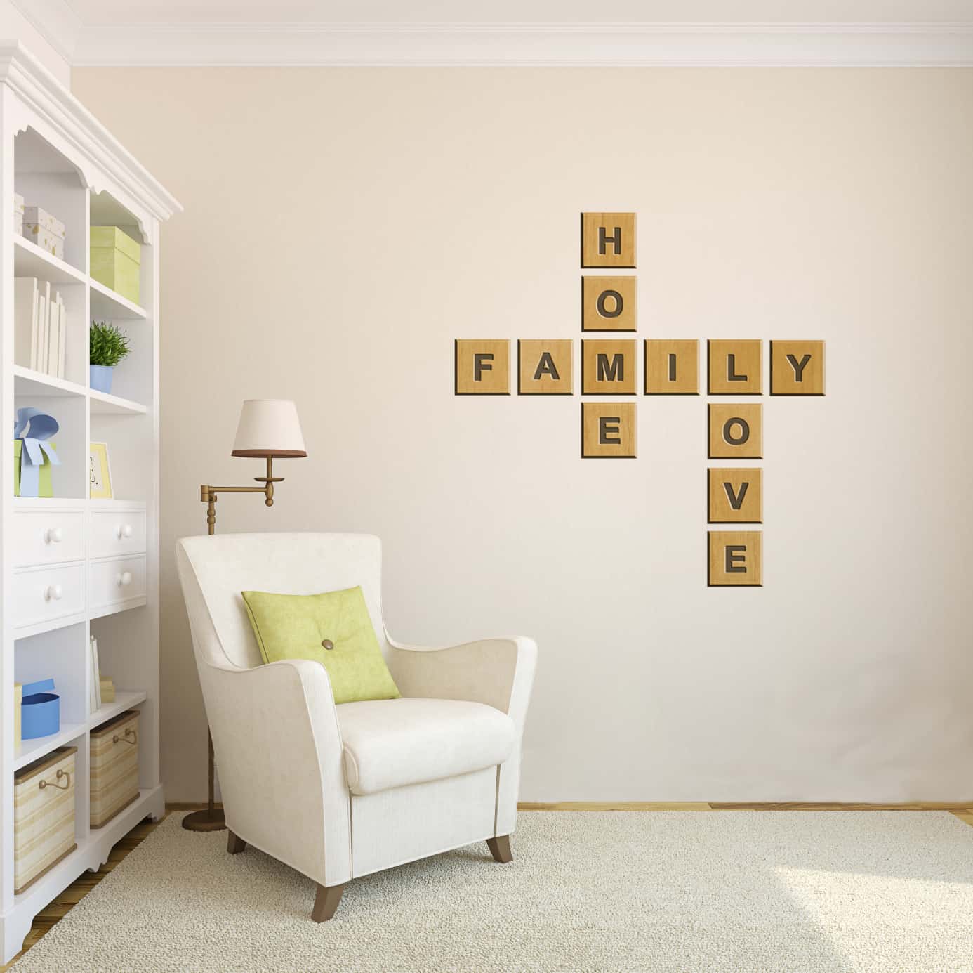 Wooden Letters Crossword Game Wall Sticker