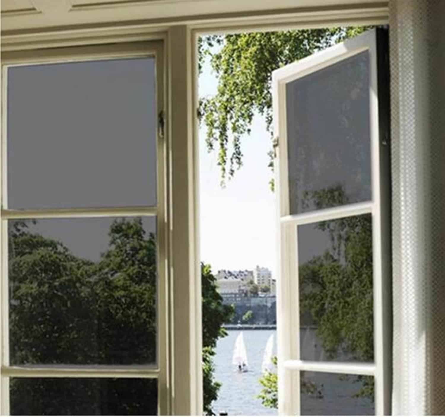 40X200cm Kamenda Window Tinting Film for Home Privacy House Window Tint Anti UV Heat Resistant Temperature Control Reflective Adhesive Film for Window Home One Way Window Mirror Film 