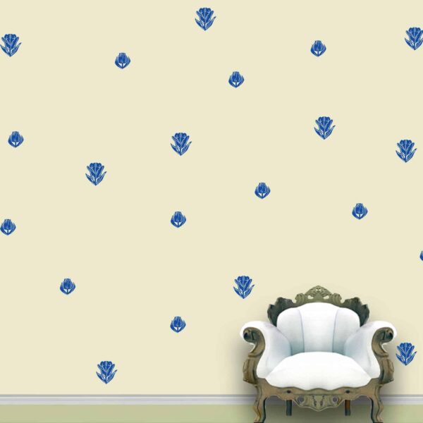 Roses Wall Pattern Blue Royal Stickers Set of 112