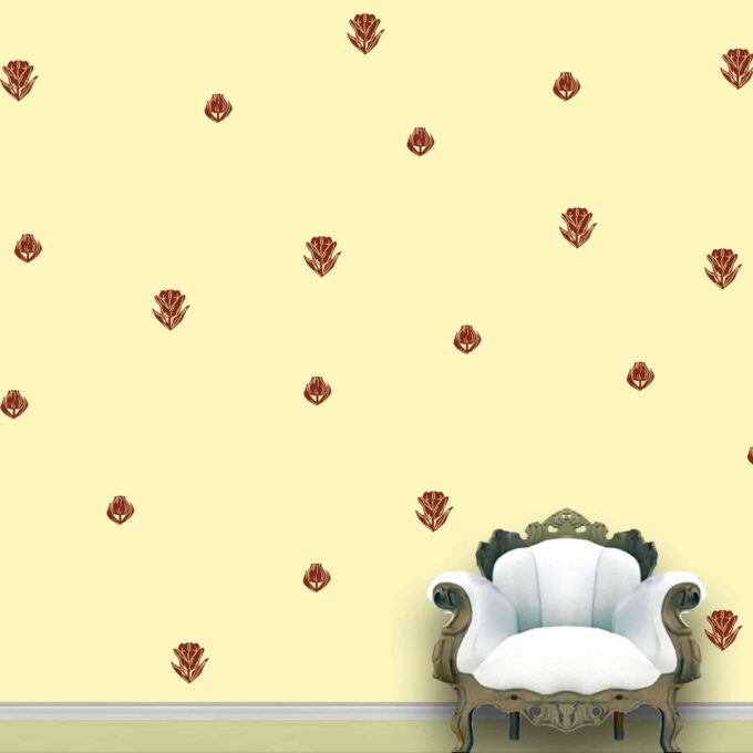 Roses Wall Pattern Brown Stickers Set of 112
