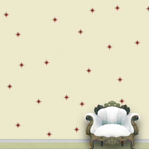 Shining Star Wall Pattern Brown Stickers Set of 60
