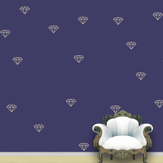 Diamond Wall Pattern Ivory Stickers Set of 55