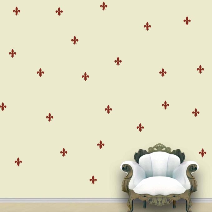 Royal Wall Pattern Brown Stickers Set of 55