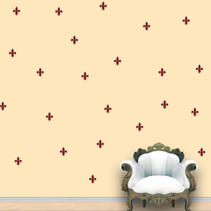 Royal Wall Pattern Maroon Stickers Set of 55