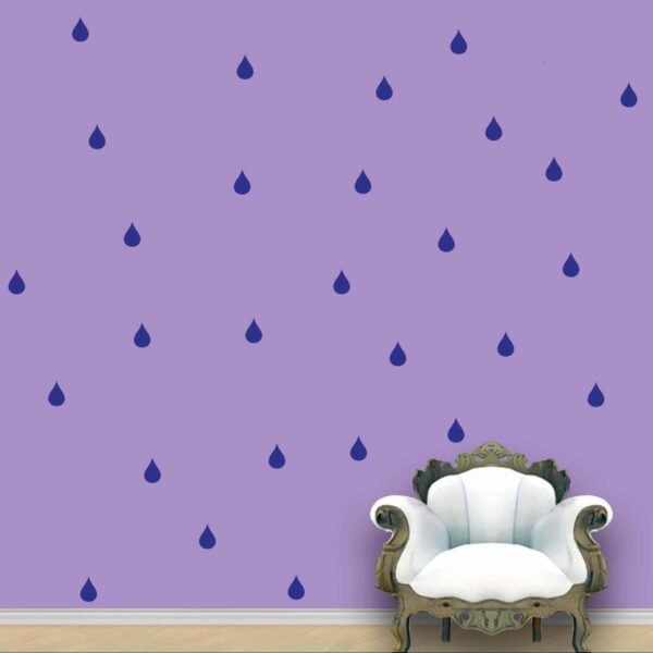 Rain Drops Wall Pattern Blue Prussian Stickers Set of 84