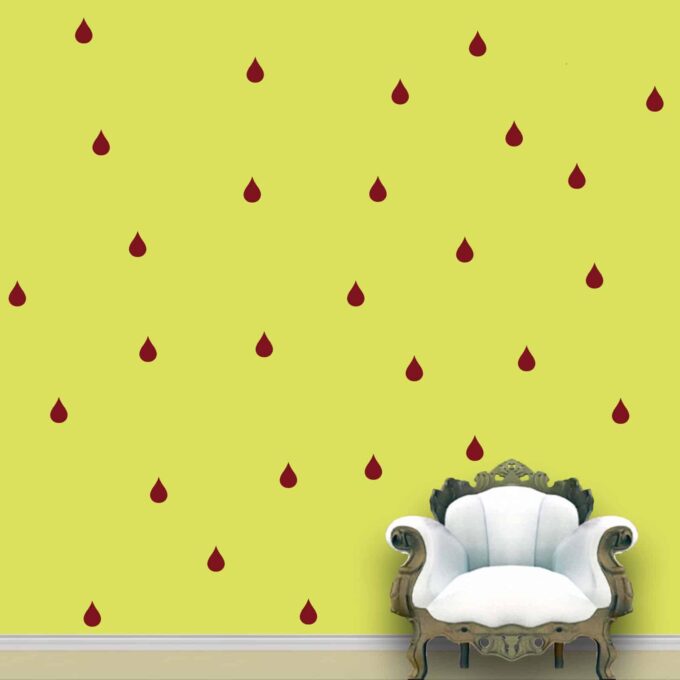Rain Drops Wall Pattern Maroon Crayola Stickers Set of 84