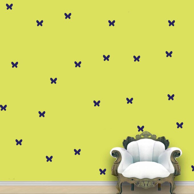 Butterfly Wall Pattern Blue Navy Stickers Set of 75