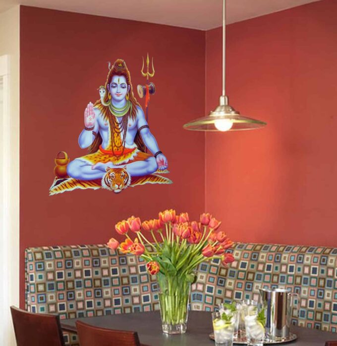 Meditating Shiva Wall Painting Living3 room