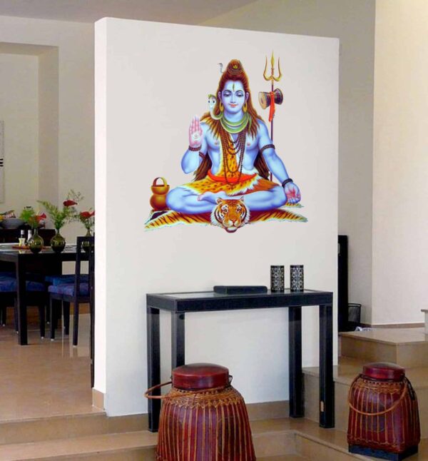 Meditating Shiva Wall Painting Sticker room