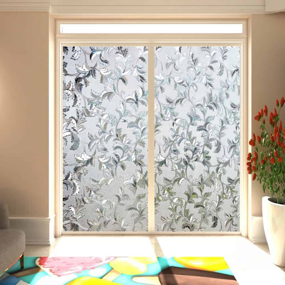 Chinese Style Bamboo Stained Glass Films Privacy Windows Film Static Cling  Home Decorative Frosted Window Stickers