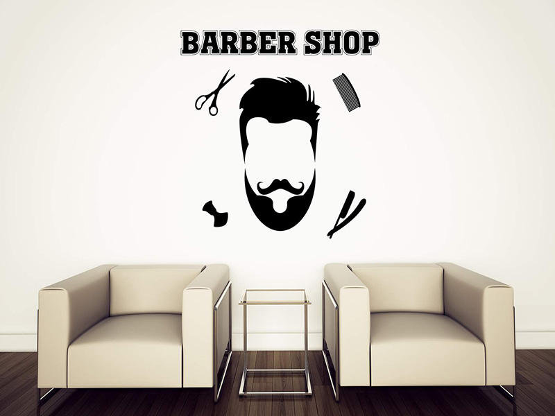 Top 50 Barber Shop Design Ideas Using Vinyl Stickers and Printed Decal –  WallDesign