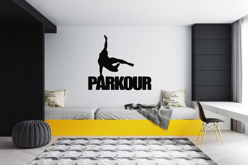 For the ones with athleticism, parkour wall sticker makes free running look easy