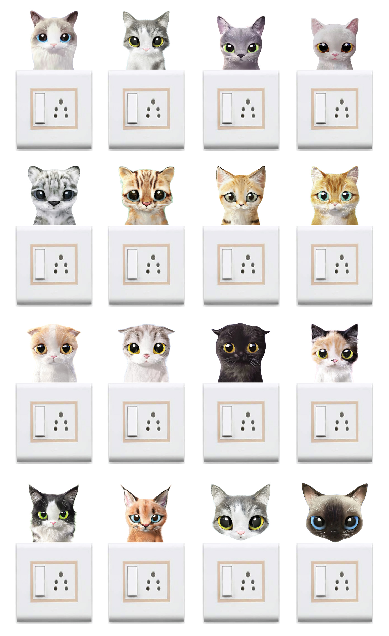 Cute Cuddly Cats Switchboard Sticker