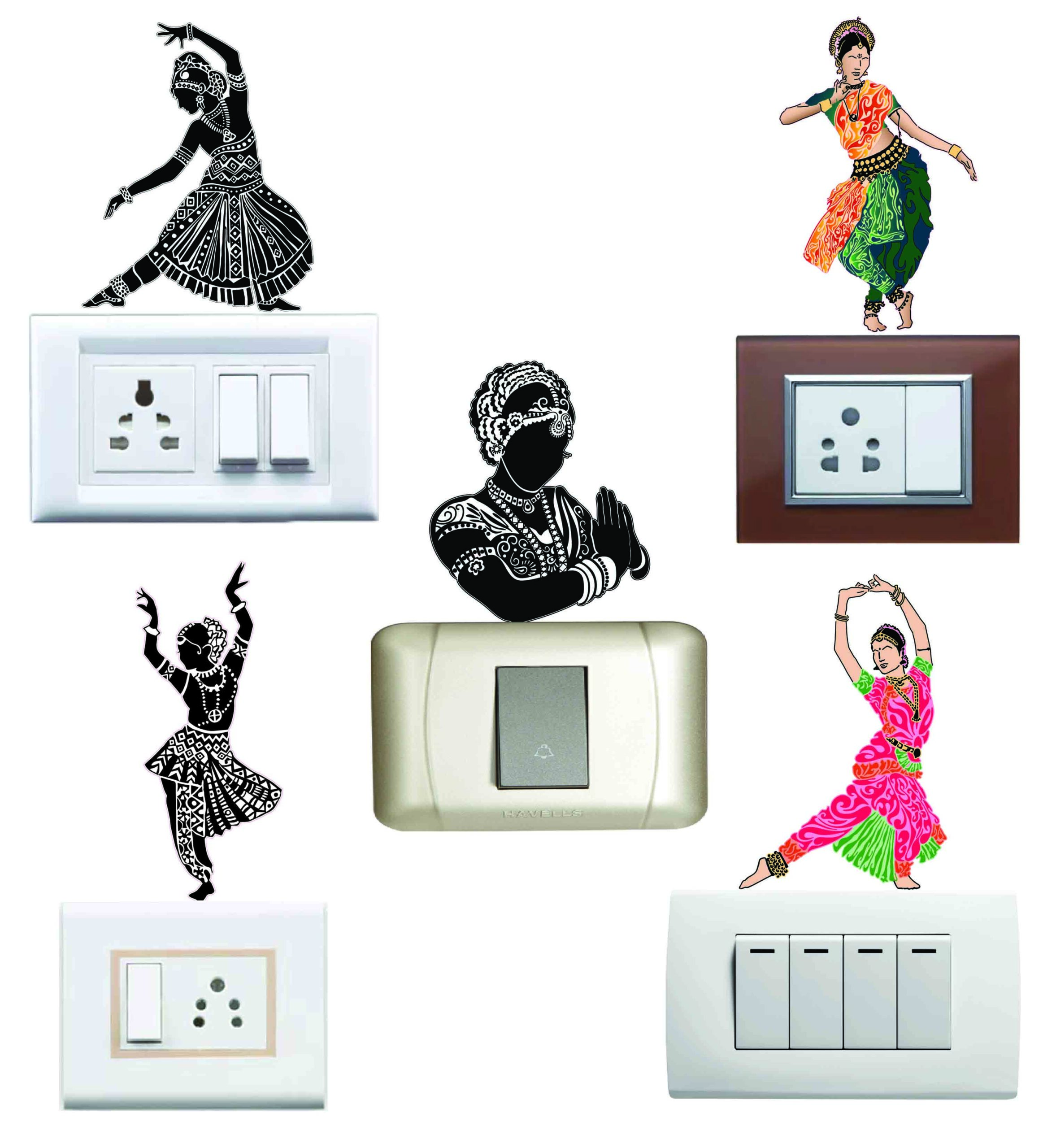 Indian Cultural Dance Switchboard Sticker