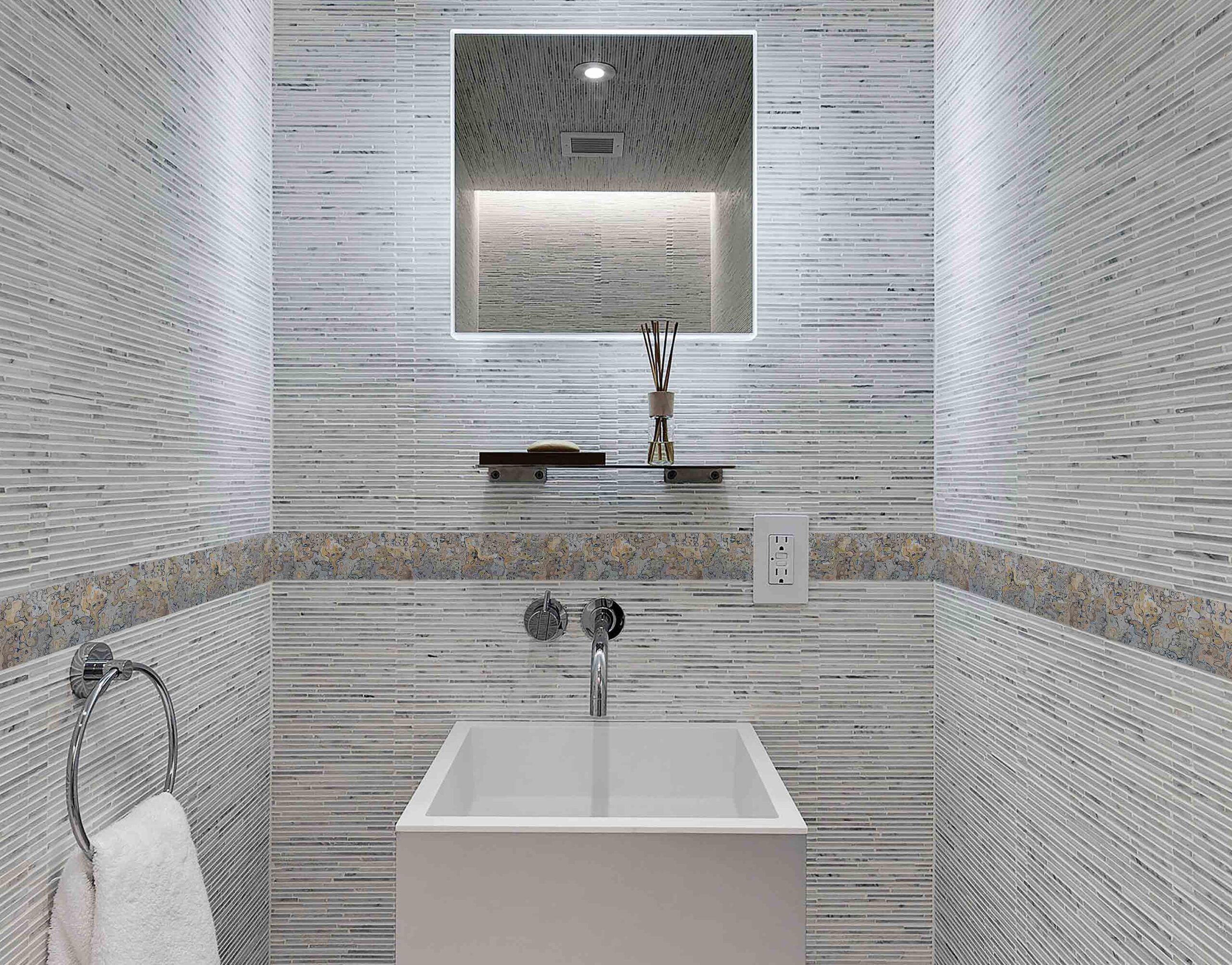 Decorative Granite Stone Pattern Grey Wallpaper Border