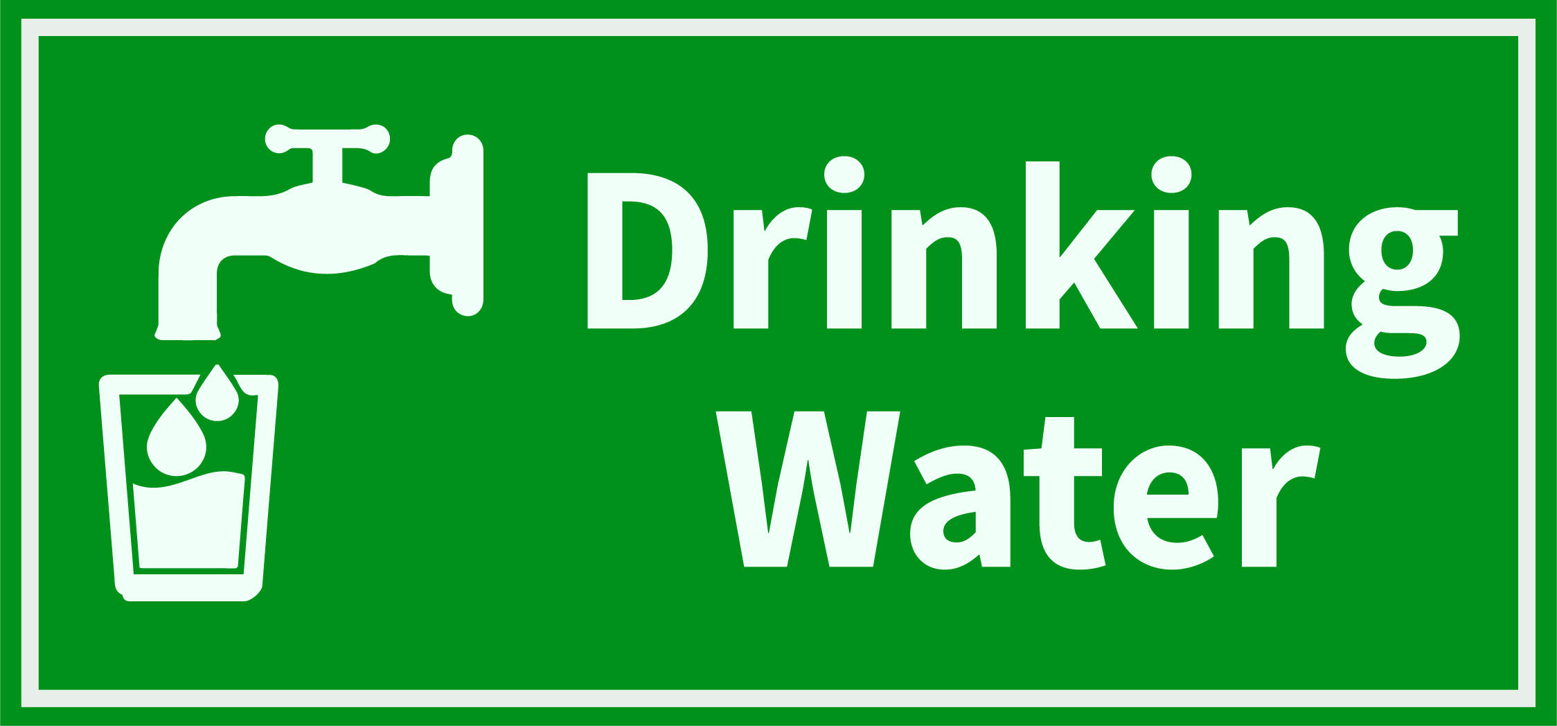 Safety “Drinking Water” Foam Sign Board – 15 in x 7 in