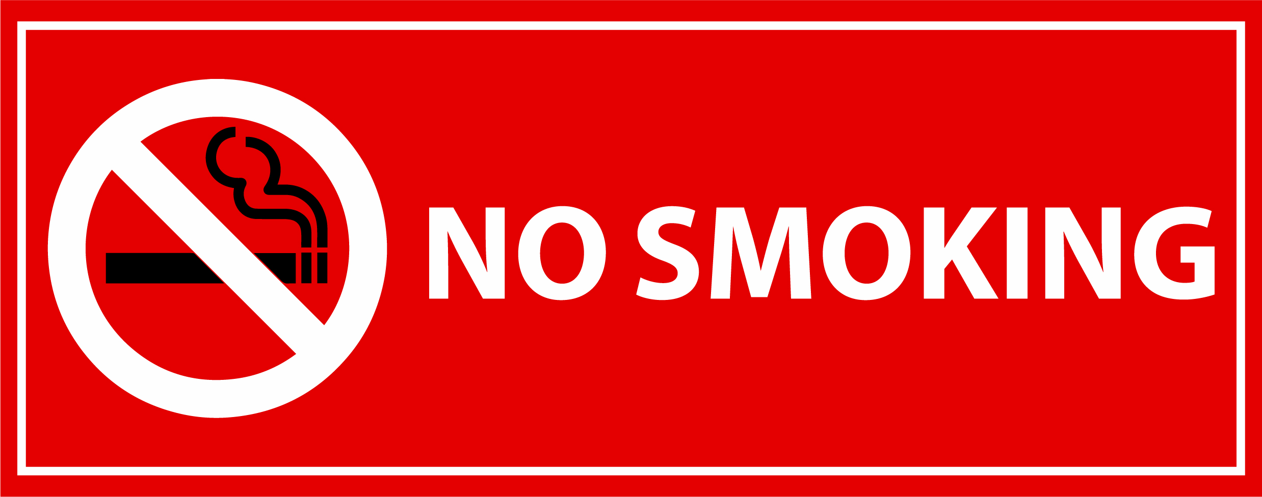 Warning “No Smoking” in Red Sun Sign Board – 16.5 in x 7 in