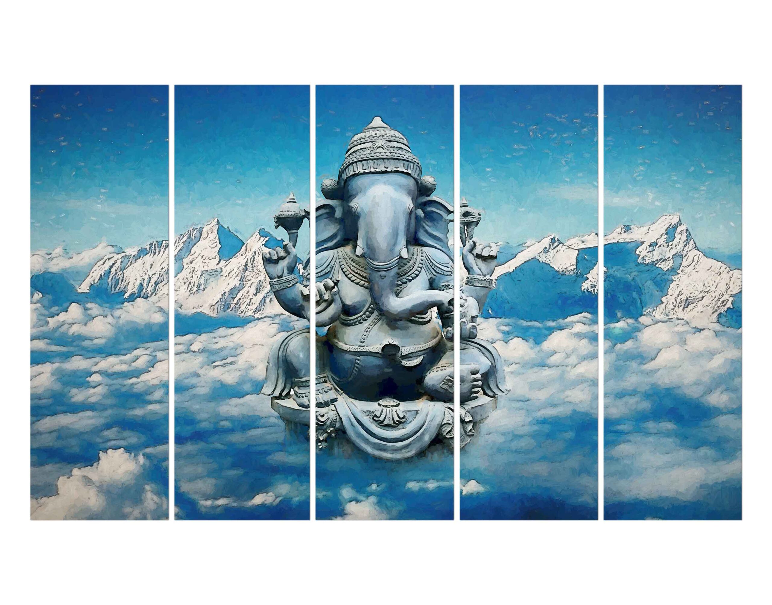 Lord Ganesha in Himalayan Background Wall Painting