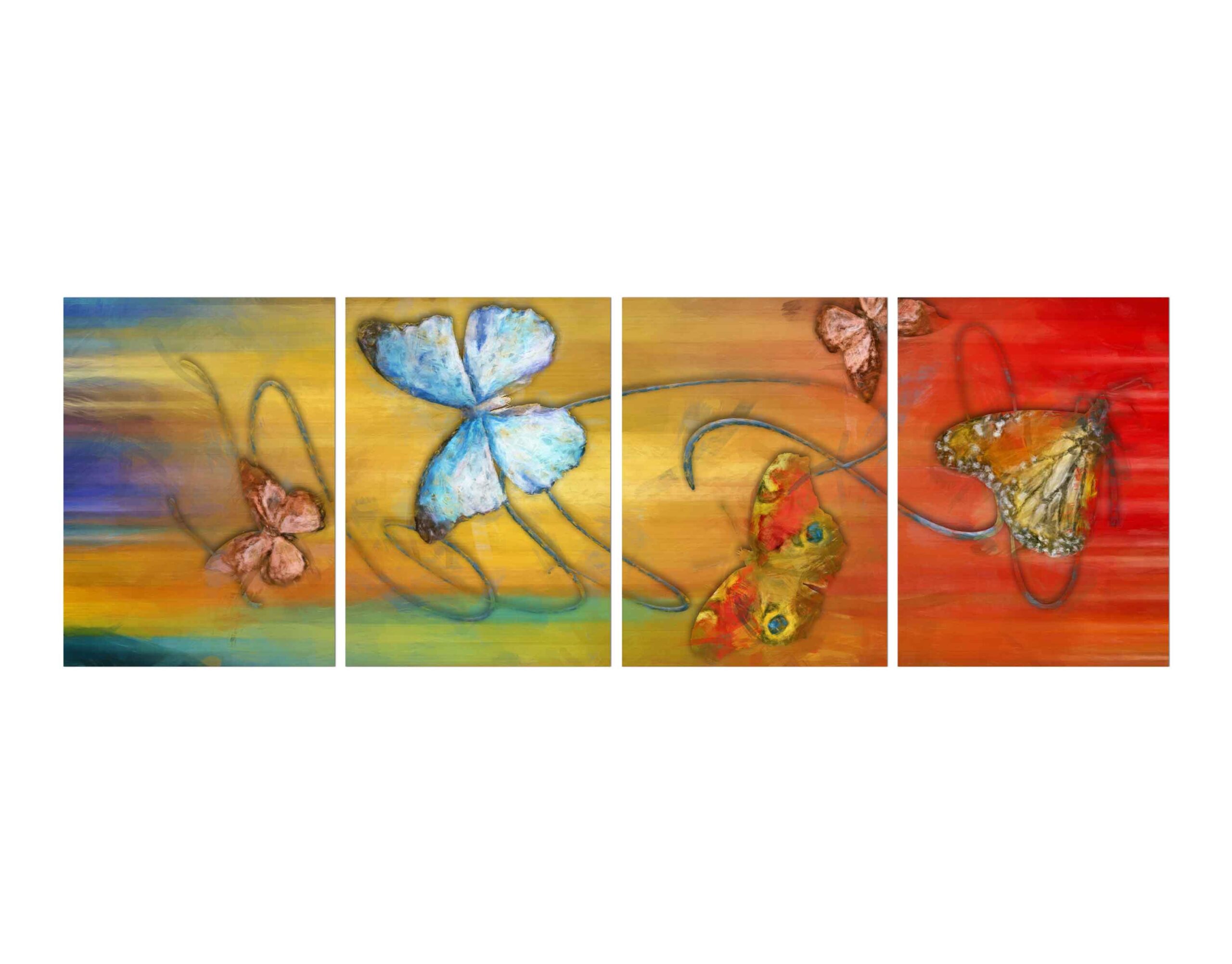 Butterflies Pattern Designed Wall Wall Painting