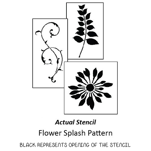 Flower Splash Pattern Paint Stencil