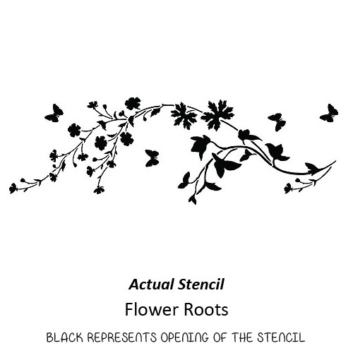 Flower Roots Paint Stencil