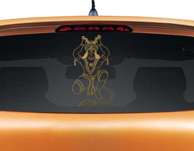 Hanuman Meditating Car Rear Glass Sticker
