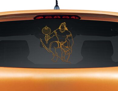Mighty Hanuman Car Rear Glass Sticker
