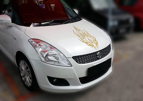 Dragon Breath Gold Bonnet Car Sticker