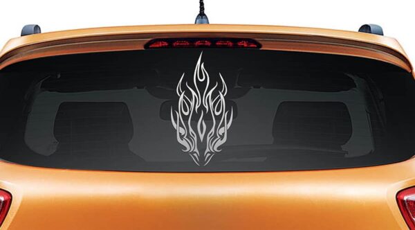 Dragon Breath Silver Rear Car Sticker