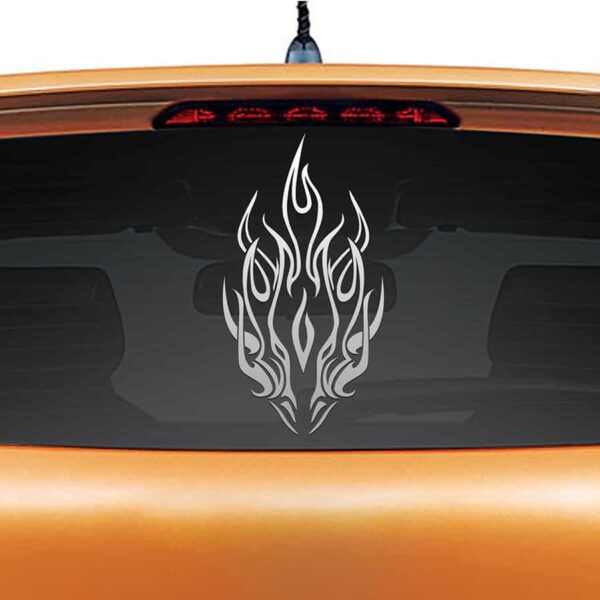 Dragon Breath Silver Rear Car Sticker