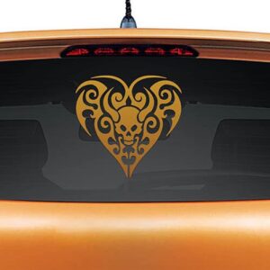 Black Heart Copper Rear Car Sticker