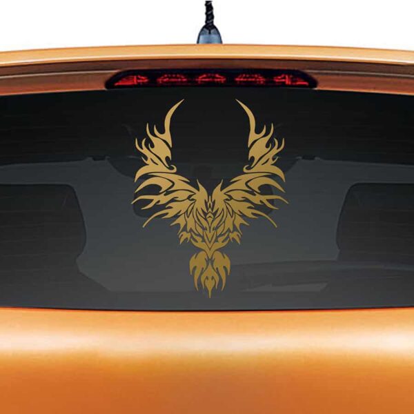 Rise from the Ashes Gold Rear Car Sticker
