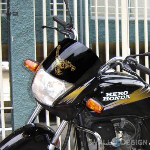 WallDesign Motorcycle Stickers Scorpion You Tattoo Gold Reflective Vinyl