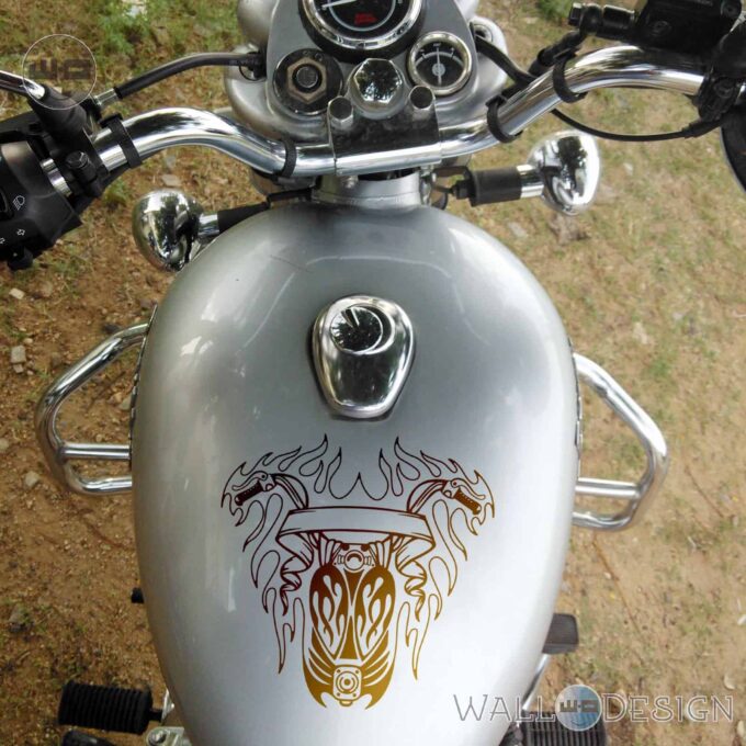 WallDesign Stickers For Motorcycles Bike Of Glory Copper  Reflective Vinyl
