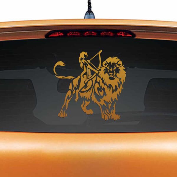 Lucky Leo Copper Rear Car Sticker
