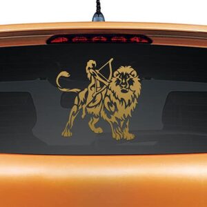 Lucky Leo Gold Rear Car Sticker