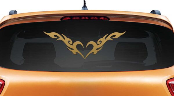 Heart of Fire Gold Rear Car Sticker