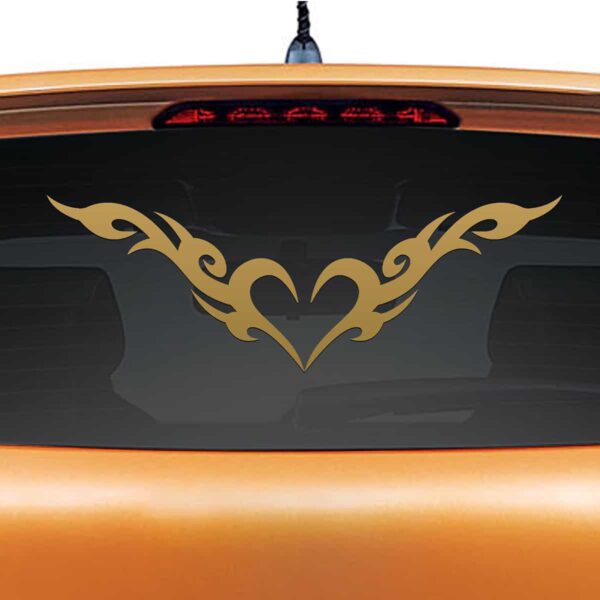 Heart of Fire Gold Rear Car Sticker