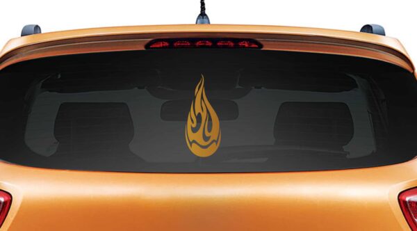Flame Drop Copper Rear Car Sticker